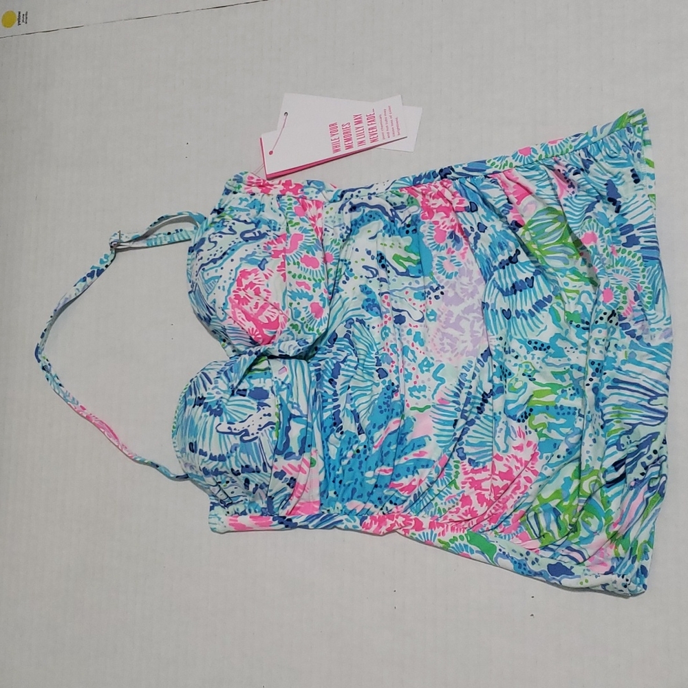 Lilly Pulitzer Flamenco Sink or Swim Tankini Top - Picture 2 of 3